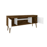 Modern Design TV Stand with Concealed Storage - White or Yellow