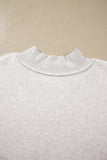 Gray WWJD Mix Pattern Letter Graphic Exposed Seam Loose Plus Size Sweatshirt