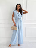 Cowl Neck Wide-Leg Jumpsuit