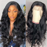 16 Inch Body Wave Lace Front Wigs Human Hair for Black Women 13X4 Body Wave Wigs Human Hair with Baby Hair 180% Density Human Hair Body Wave Lace Front Wigs Natural Color