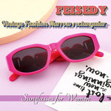 Retro Trendy Rectangle Sunglasses Women Men Vintage 90S Small Narrow Square Sunglasses B2322
