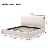 Upholstered Platform Bed Frame with Oversized Plush Pillow Headboard