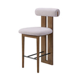 Renee Indoor Modern Split-Back Rubber Wood Counter Stool