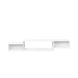 65.35" Wall Mounted Floating TV Stand with LED Lighting and Charging Station - White