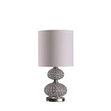 24" Chrome Filigree Cage Table Lamp with Acrylic Beads - Silver