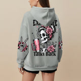 Women's Skull & Letter Print Long-Sleeve Sweatshirt