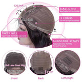 5×5 Deep Wave Lace Closure Wigs Human Hair Lace Wig Brazilian Hair Wig 180% Density for Black Women Natural Color 28 Inch