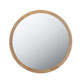 Circle Wall Mirror with Wooden Frame - Black, Light Brown, Dark Brown