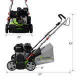 PROGREEN Gasoline Engine Scarifier 2in1 Function Dethatcher/Scarifier, 16in Width