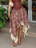 Asymmetrical Plaid Skirt
