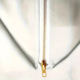 Women's White Zip-Front Knit Top