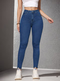 Stretchy Slim-fit Skinny Jeans High-waisted With Tummy-control Design