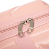 ABS 2-Piece Luggage Set with Spinner Wheels and Combination Lock - Pink