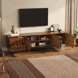78-Inch TV Stand for 75–85 Inch TVs, Walnut MDF Media Console with Soft-Close Drawers