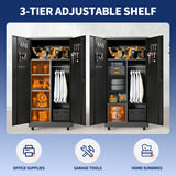 Rolling Metal Storage Locker Cabinet with Lockable Doors