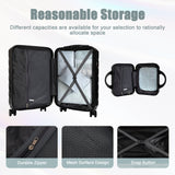 ABS Spinner Wheel Luggage Set with Combination Lock - Black