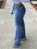 Ripped Knee Flare Jeans
