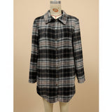 Women's Loose Casual Lapel Plaid Shirt Jacket