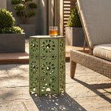 Galore 14" Side Table with Sunburst Cut Out Design