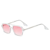 Classic Fashionable Retro Shape Double Bridges Style Women Sunglasses Polarized Square  Sunglasses for Women Men Classic Pink Gradient Eyewear Trending Sunglasses