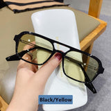 Classic Fashionable Retro Shape Double Bridges Style Women Sunglasses Polarized Square  Sunglasses for Women Men Classic Pink Gradient Eyewear Trending Sunglasses