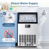 Commercial Ice Maker Machine,120lbs/24H Moon-Shaped Ice Machine with 28 Lbs Storage Capacity Z5845M