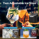 Kismile Ice Makers Countertop with Handle,26.5Lbs/24H,9 Cubes in 6 Mins,2 Sizes of Bullet Ice,Portable Machine with Self-Cleaning,Perfect for Home Kitchen(Black)