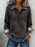 2026 Autumn And Winter Amazon Export New Models In Stock European And American Casual Long-Sleeved Tops Denim Polo Shirts For Women