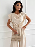 Cowl Neck Wide-Leg Jumpsuit