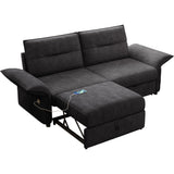 Multi-Functional Sofa Bed with Plush Fabric