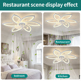 30-Inch White Flower Ceiling Fan with Integrated LED Light and Remote Control