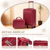 ABS Spinner Wheel Luggage Set with Combination Lock - Red