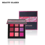 Beauty Glazed 9 Colors Eyeshadow Pallete Pink Yellow Glitter Shimmer Matte Eye Shadow Makeup Palette Cosmetic Waterproof Pigment