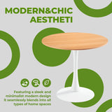 Mid-Century Tulip Table With Round Top and Pedestal Base