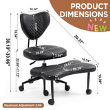 Meditation Chair with Lumbar Support and Height-Adjustable Seat, Black