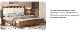 King Size Platform Bed Frame with Upholstered Headboard