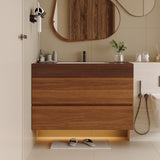 29.9" Modern Floating Bathroom Vanity with Faux Marble Top