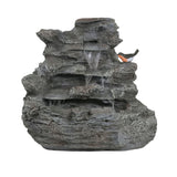 Concrete Rock Waterfall Fountain with LED Lights