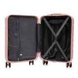 ABS 2-Piece Luggage Set with Spinner Wheels and Combination Lock - Pink