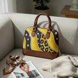 Golden Glam Leopard Rhinestone Dome Handbag