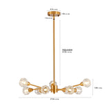 28" Modern Crystal Chandelier with 9 Lights - Golden