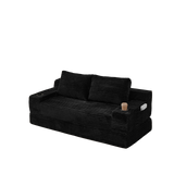 70.8-Inch Corduroy Two-in-One Sofa Bed with Lounge Chair
