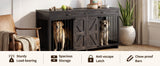 Dog Crate Furniture TV Stand - 2-in-1 Wooden Dog Kennel with Storage