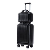 ABS Spinner Wheel Luggage Set with Cosmetic Case - Black