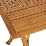 Outdoor 7 Piece Patio Rustic Acacia Wood Dining Set