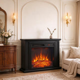 1400W Electric Fireplace TV Stand with Mantel, 26-Inch, Black