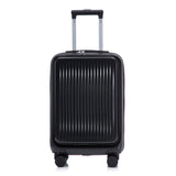 ABS Spinner Wheel Luggage Set with Cosmetic Case - Black