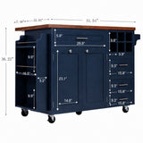 51.54" Rolling Kitchen Island Cart with Drop-Leaf