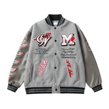 AC Milan Off-White Gray Varsity Wool Jacket