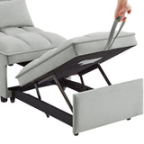 4 in 1 Multi-Function Single Sofa Bed with Adjustable Backrest - Gray